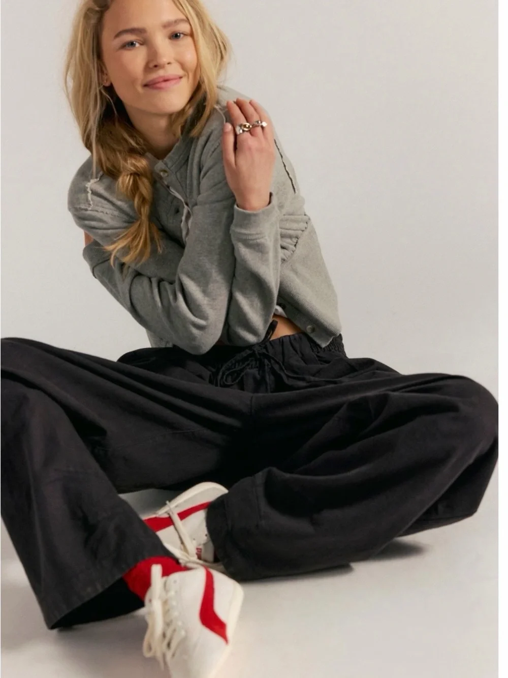 Free People Wide Leg Pants in Black